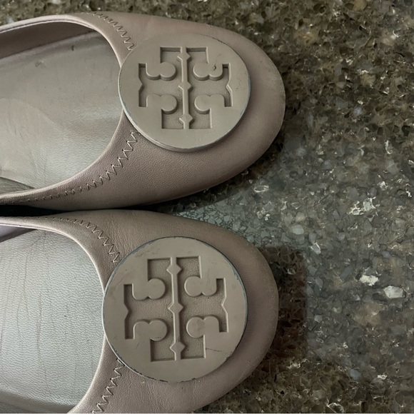 Tory Burch French Gray Minnie Travel Ballet Flats Size 8.5 - Picture 6 of 16